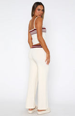 Keep Driving Knit Pants Burgundy Stripe