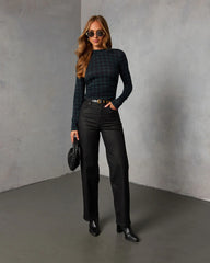 Highland Grove Plaid Mock Neck Top