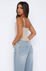 Cant Explain It Sequin Bustier Beige