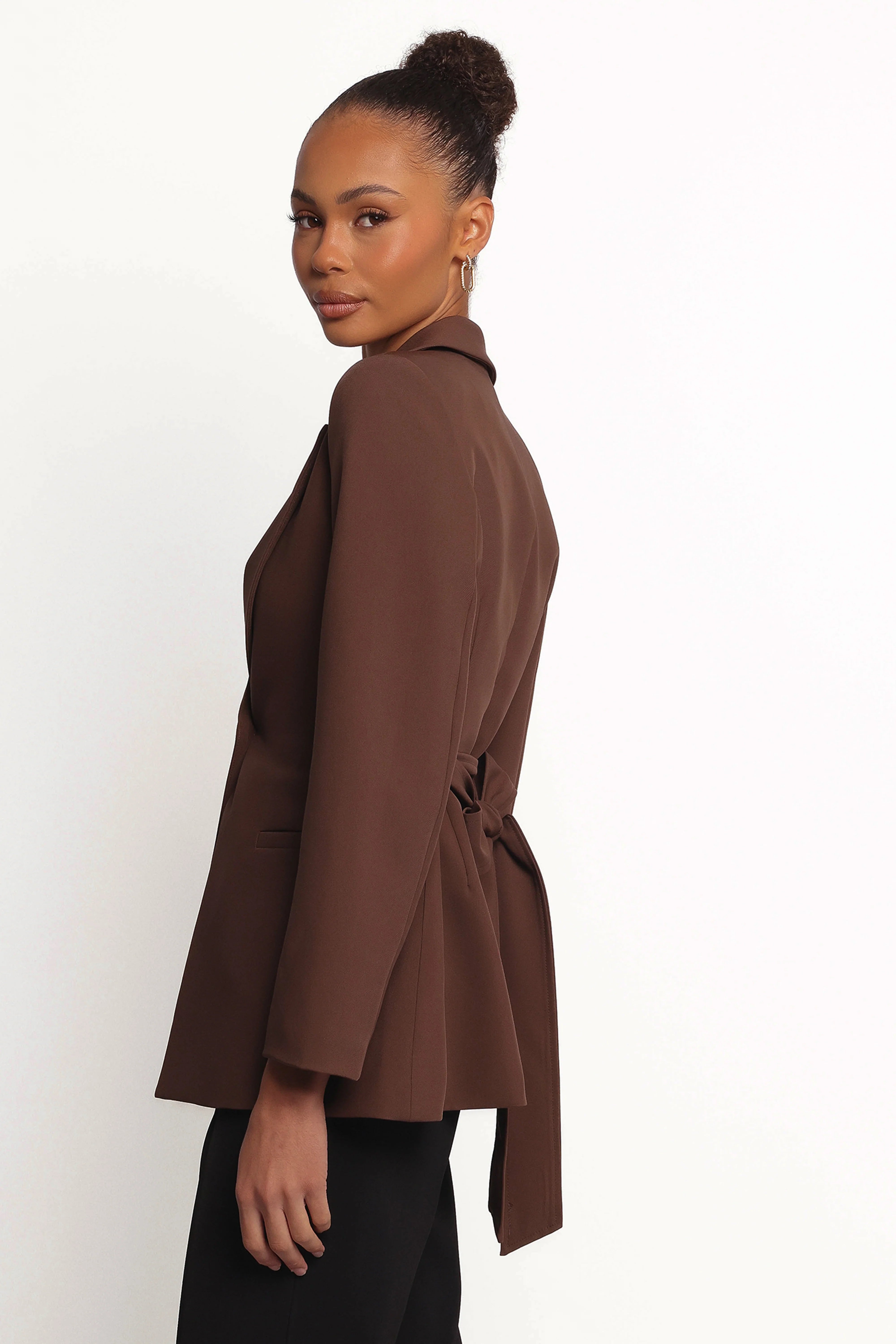 Eliana Waist Tie Blazer Espresso