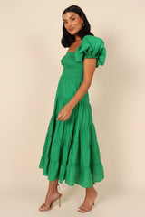 Morgan Tiered Dress Green