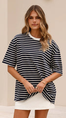 Jeto Oversized Tee Navy White