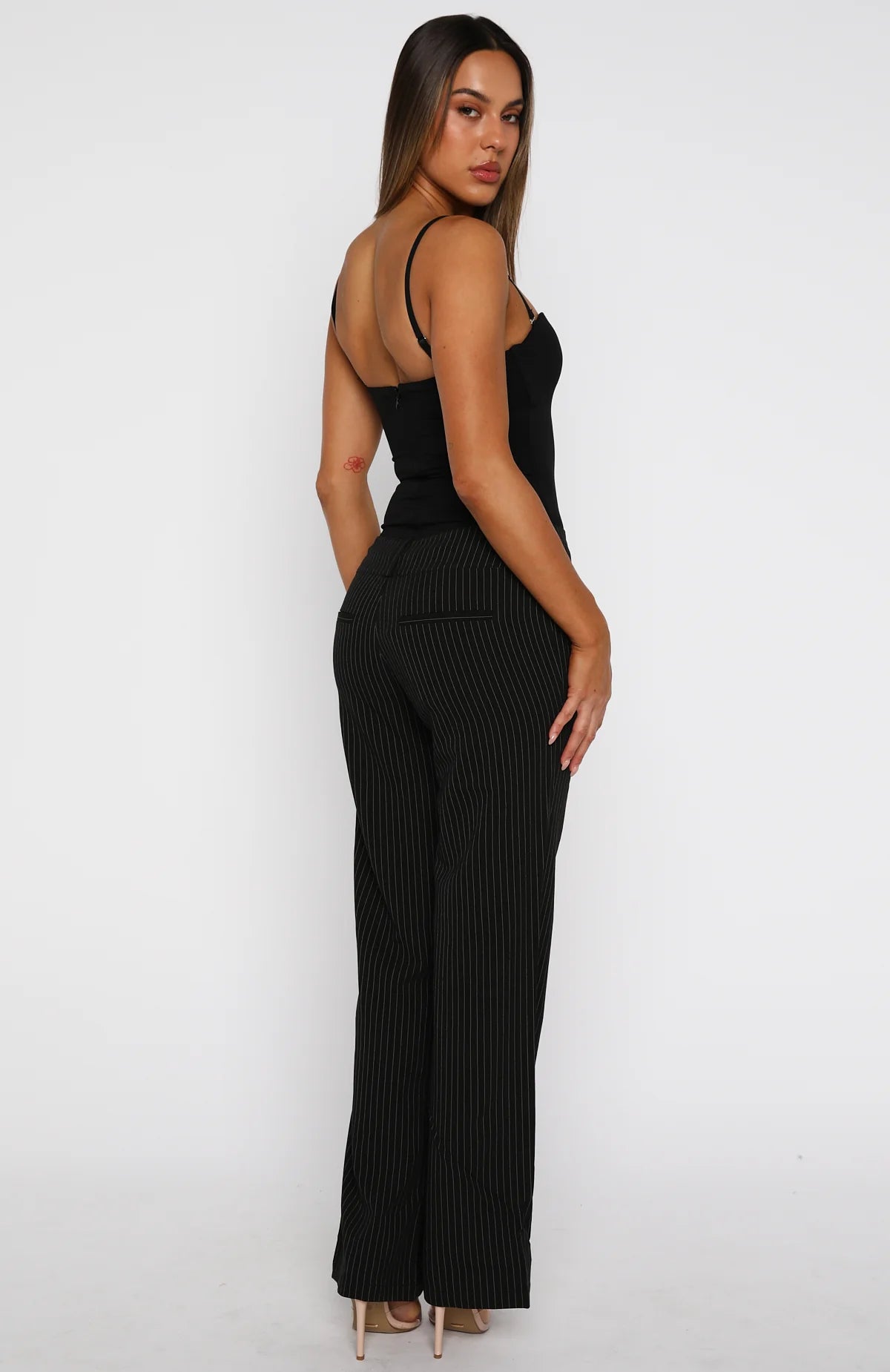 Claim You As Mine Pants Black Pinstripe