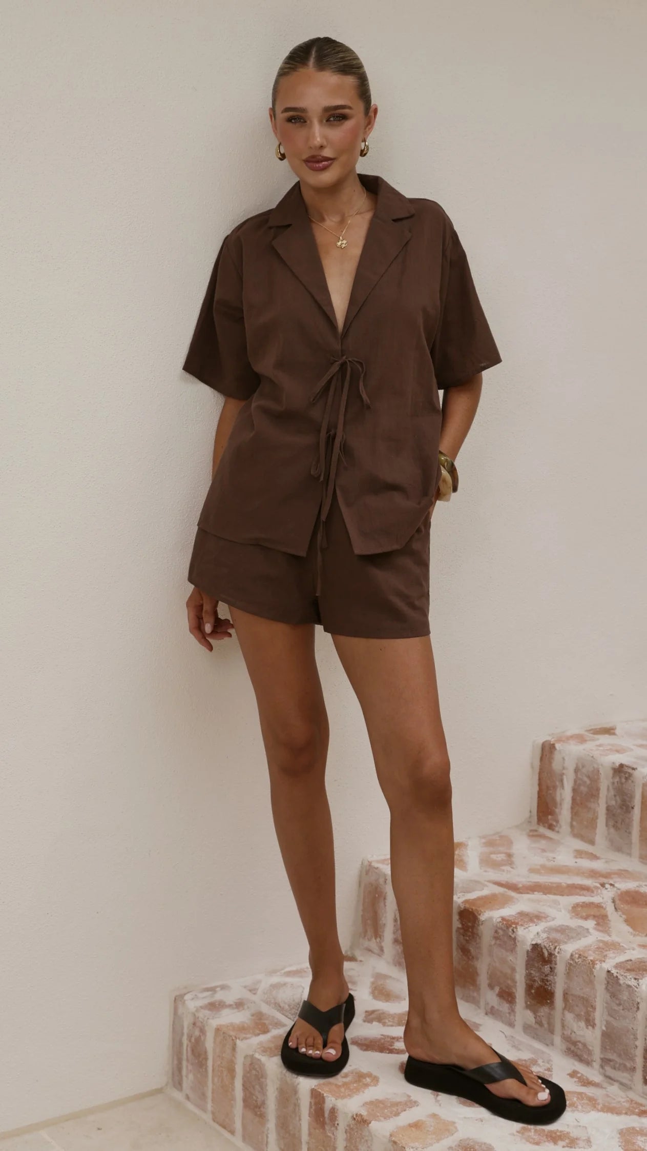 Vesper Top and Shorts Set Chocolate