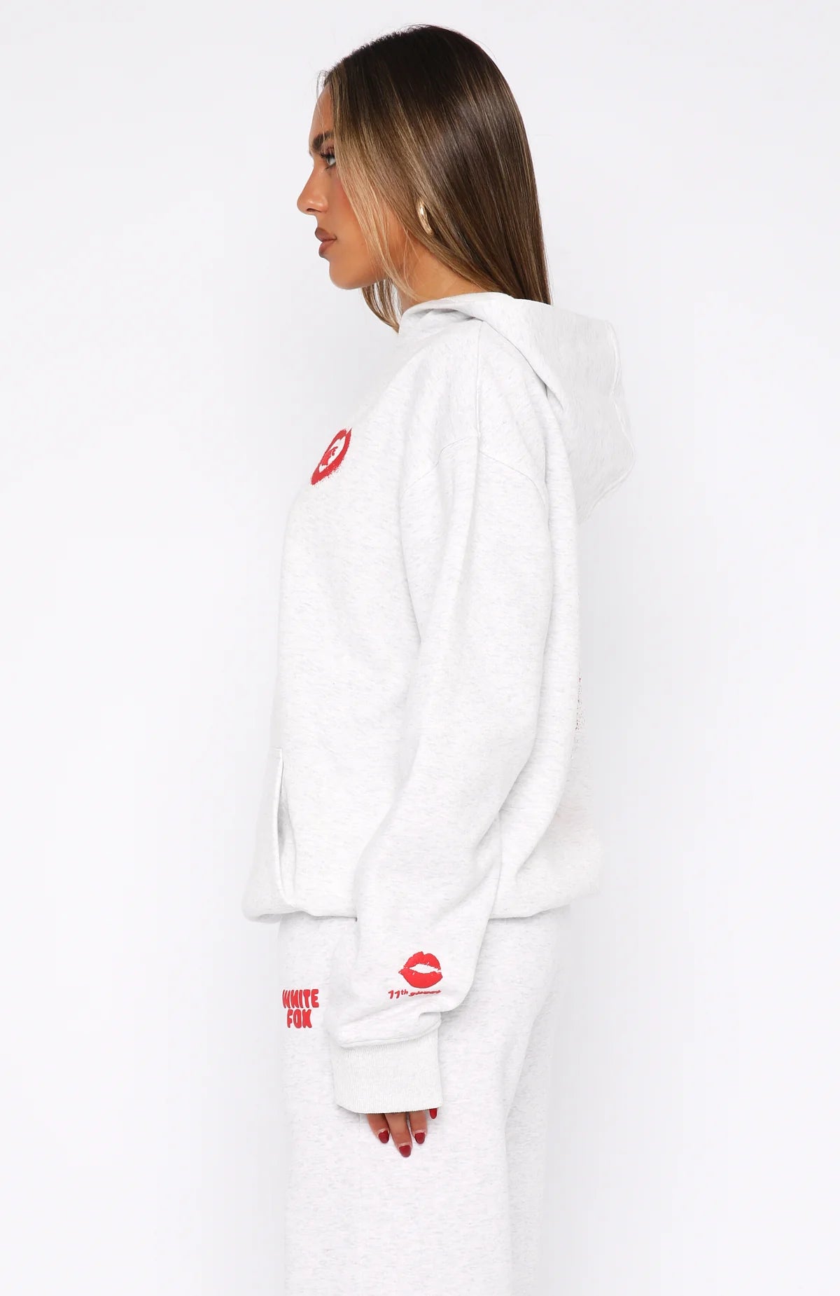 11th Street City Girl At Heart Oversized Hoodie Cherry Glaze