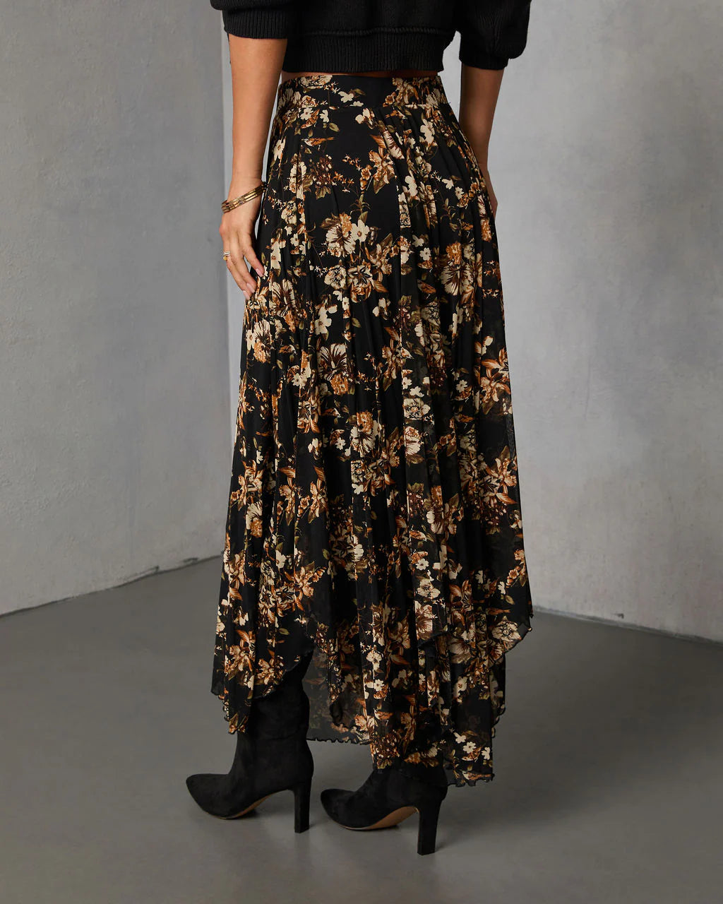 Autumn Fern Printed Midi Skirt