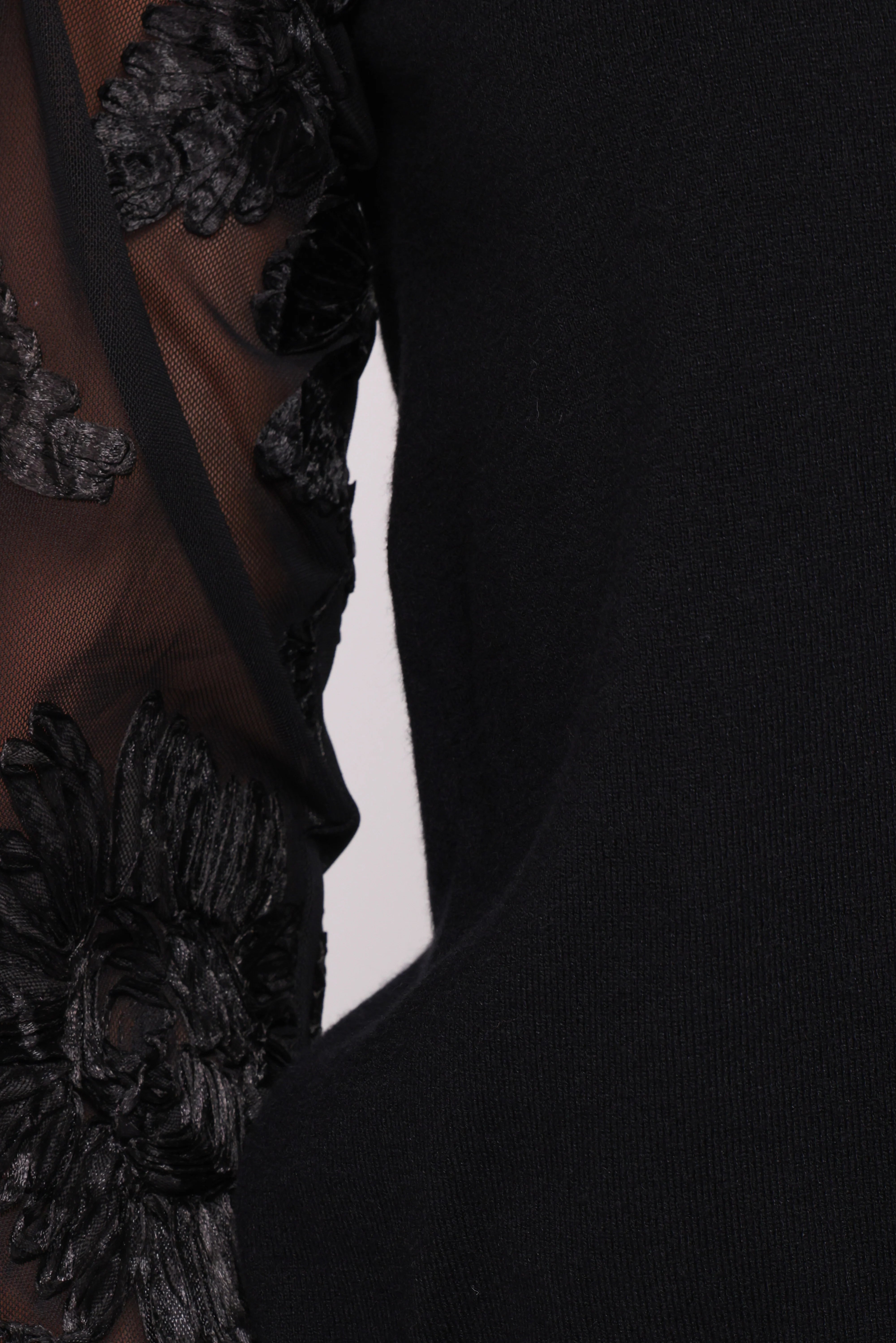 Cailin Sheer Sleeve Top Black