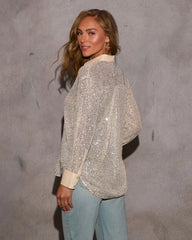 Namara Sequin Embellished Collar Top