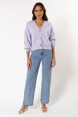 Isabel Button Front Cardigan Lilac