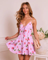 Petal Halo Floral Sweetheart Mini Dress