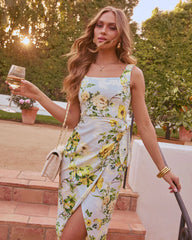 Maisy Wrap Tie Midi Dress