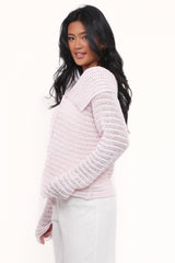 Lyra Large Collar Cardigan Pale Pink
