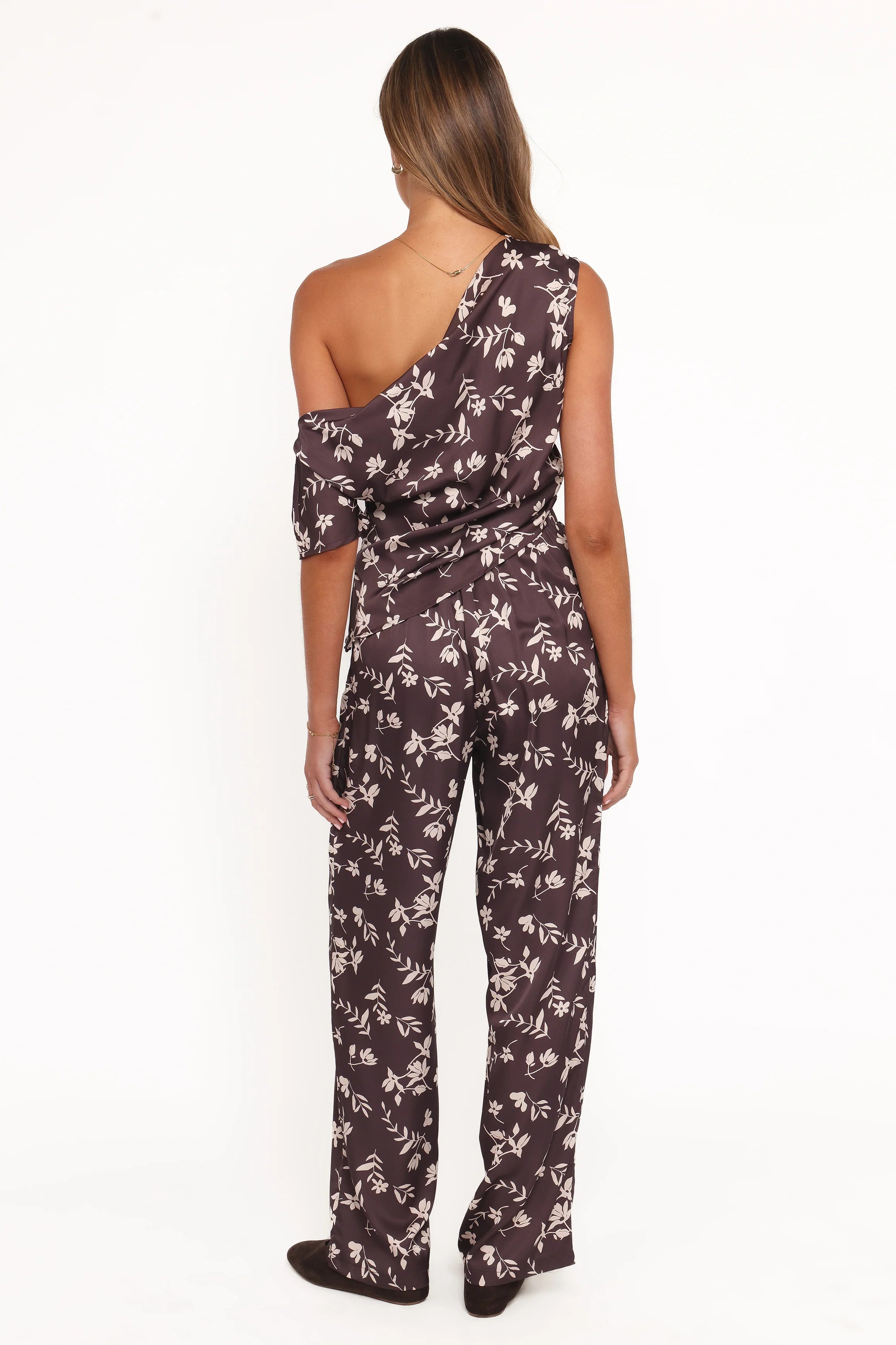 Romola Pant Brown Cream Floral