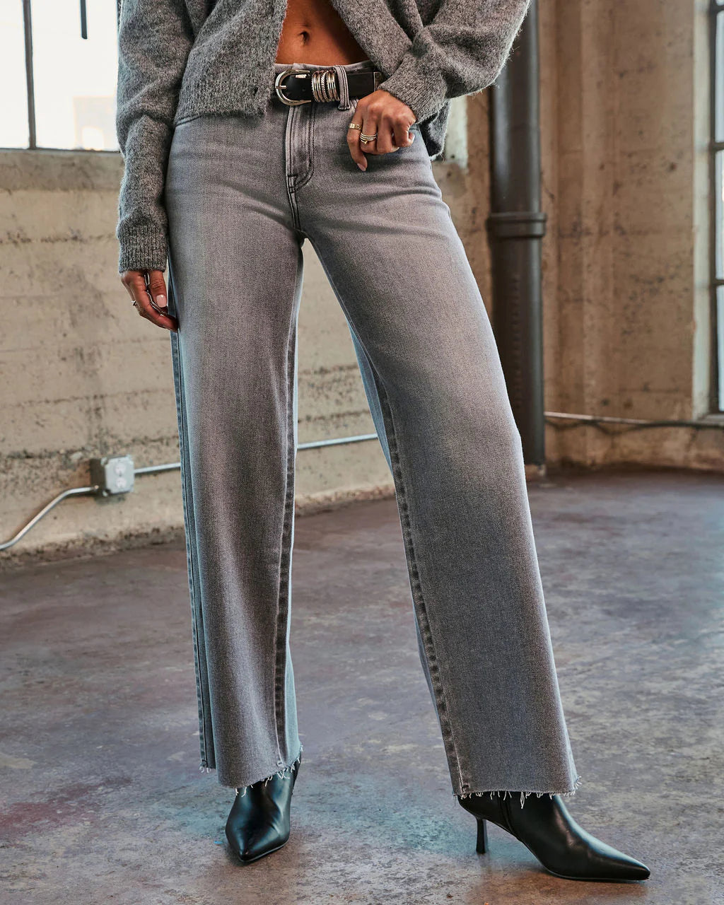 Turning Point Stretch Mid Rise Straight Leg Jeans