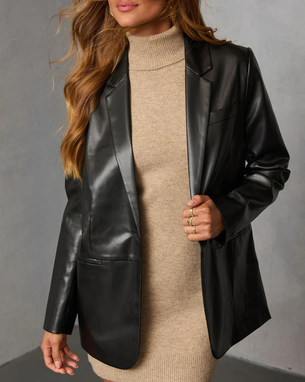 Dont Wait Up Leather Blazer