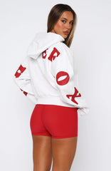 Serving Up Cropped Hoodie Grey Marle