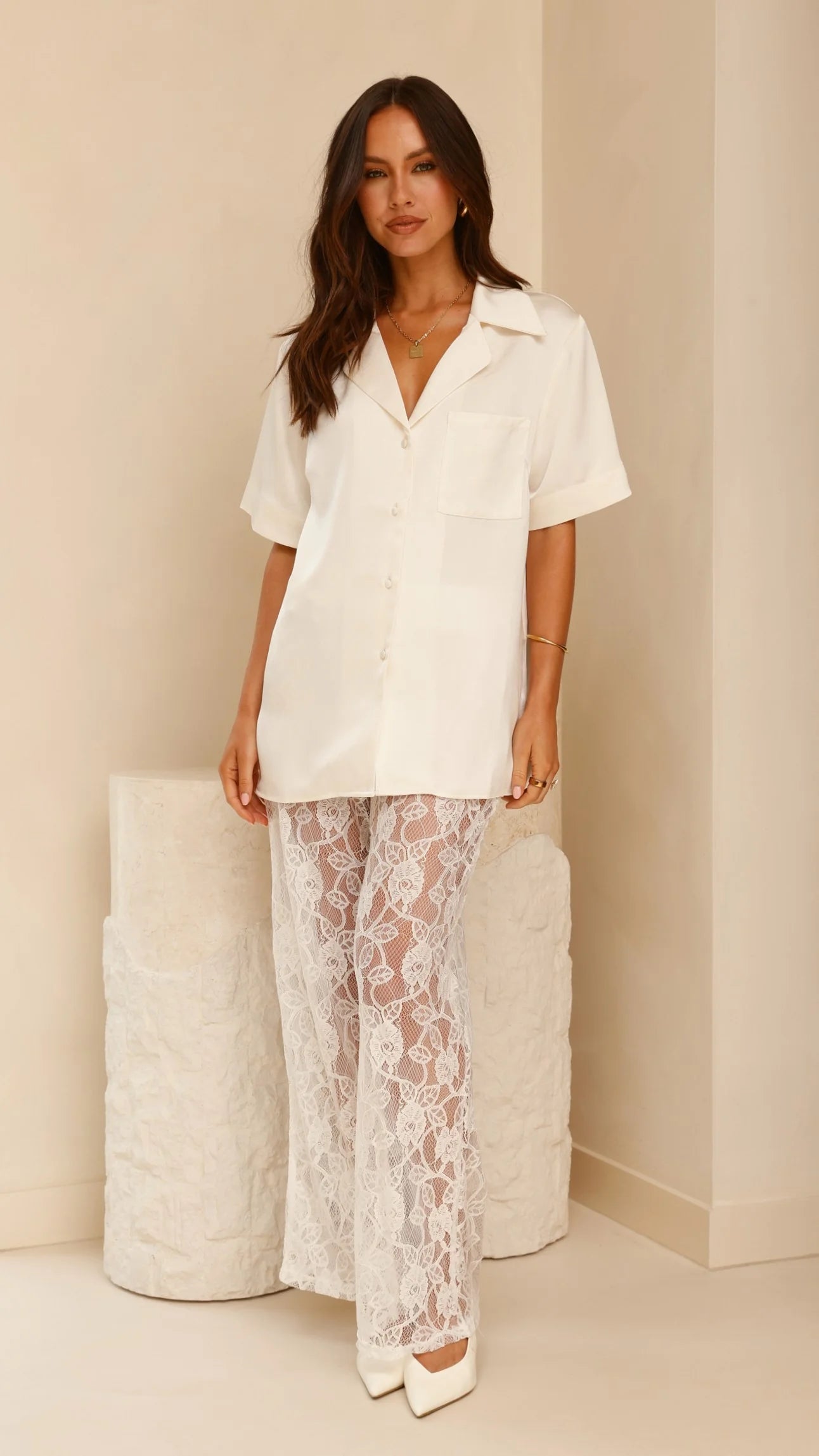 Baxter Pant White Lace