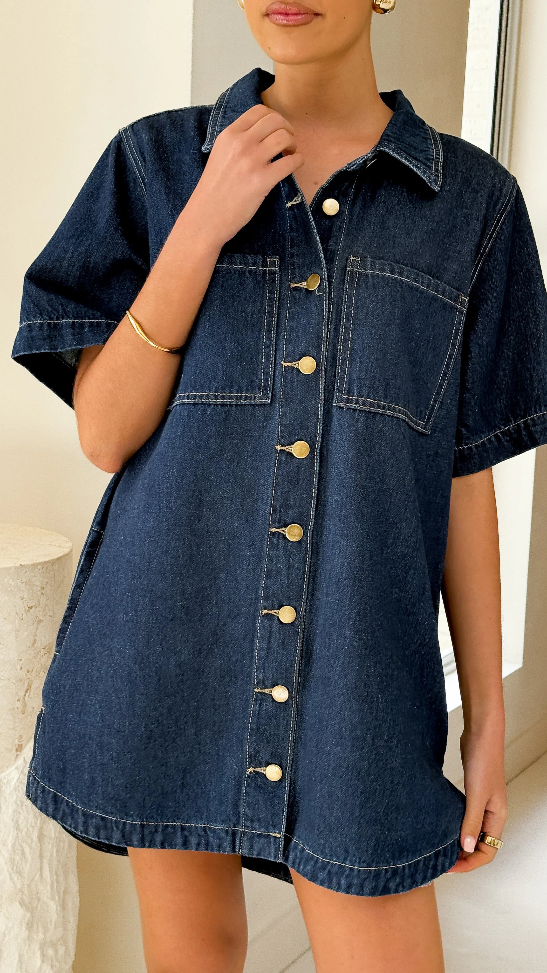 Rayna Denim Mini Dress Indigo