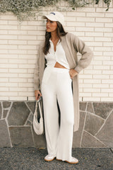 Aylia Ribbed Knit Set Off White