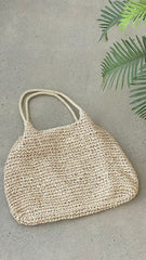 Solana Summer Tote Bag Beige Straw