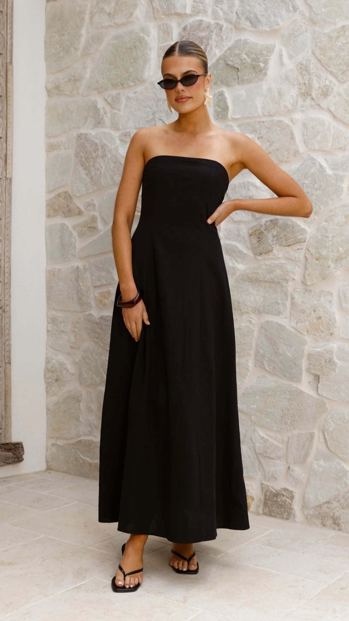 Astrid Strapless Maxi Dress Black