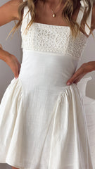Nari Tie Strap Mini Dress White