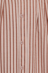 Eilis Short Sleeve Button Down Maxi Dress Brown Stripe