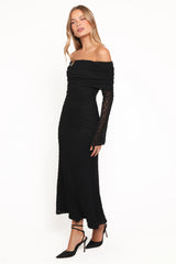 Wilma Off Shoulder Dress Black