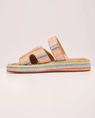 Honey Coast Colorful Striped Woven Sandals