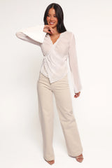 Adira Wrap Blouse White
