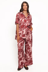 Elysia Pants Pink Burgundy
