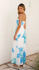 Maisy Strapless Jumpsuit Blue Teal