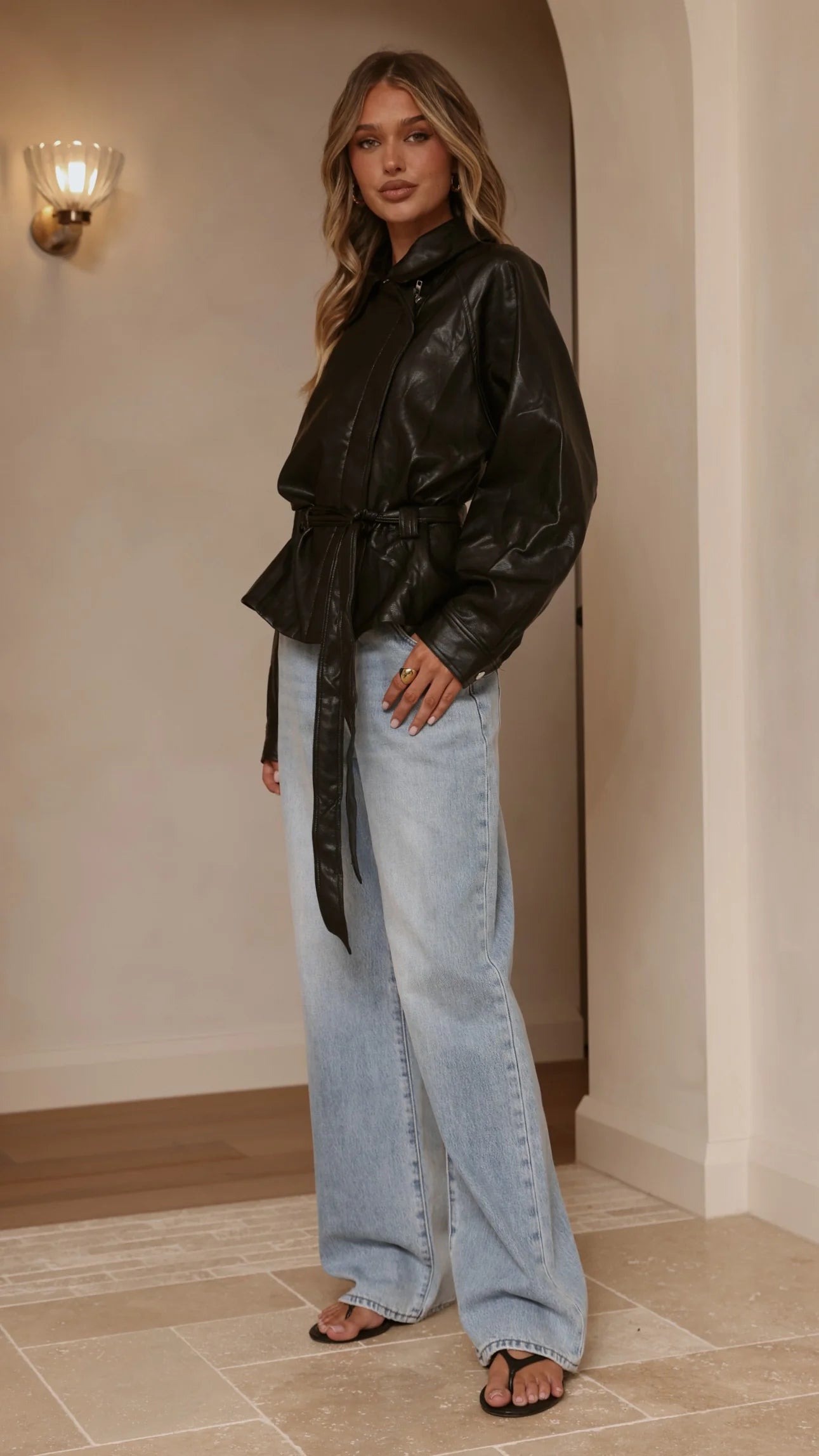 Marzia Tie Waist Jacket Black