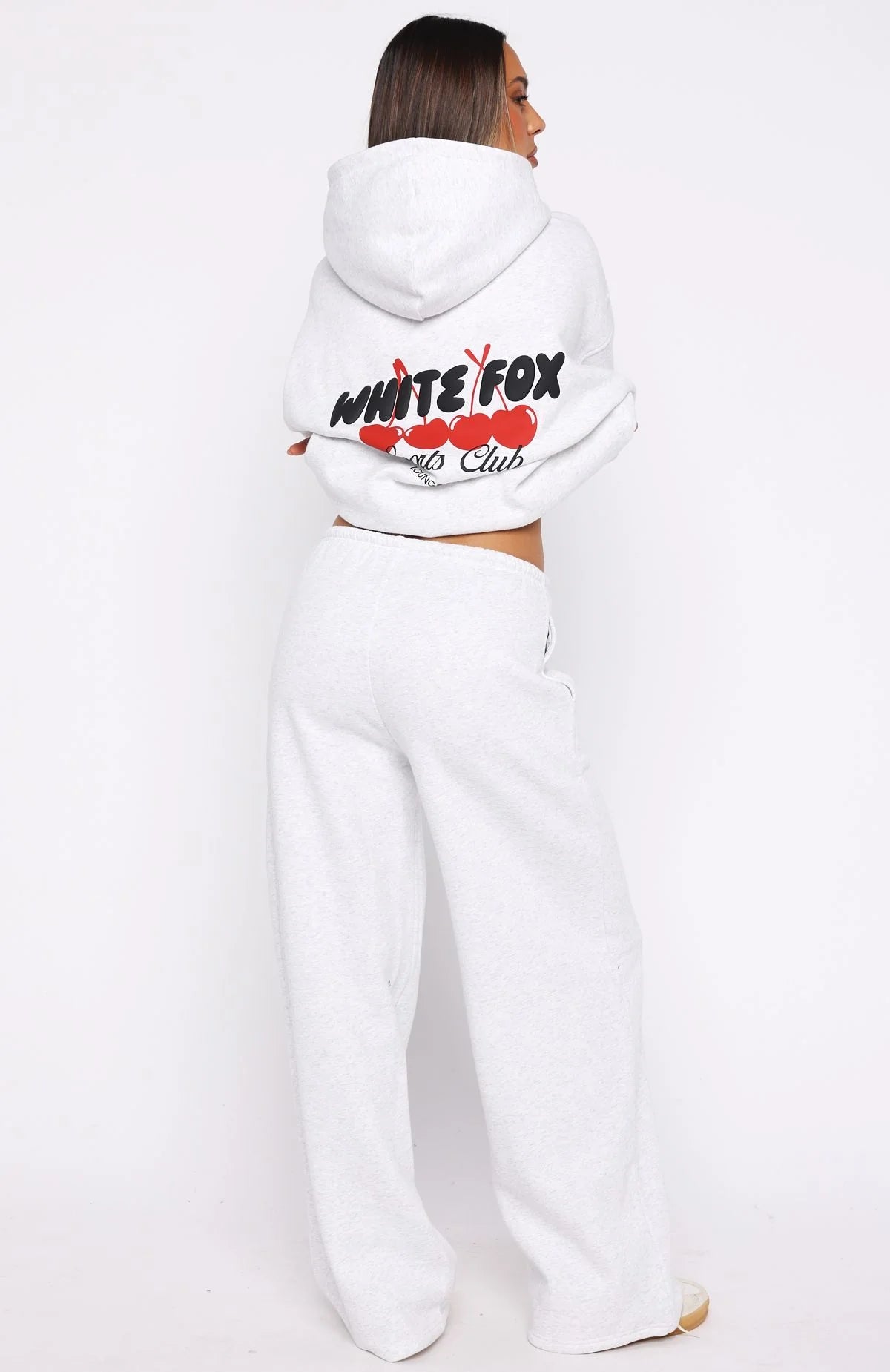 Club 14 Cassie Wide Leg Sweatpants Grey Marle