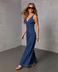 Weekend Blue Sleeveless Denim Jumpsuit