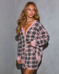 Toasted Oak Houndstooth Cardigan