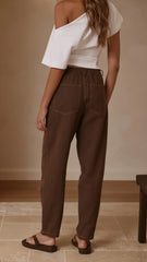 Cleora Barrel Jeans Chocolate