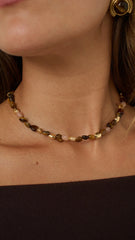 Kohen Beaded Necklace Golden Brown