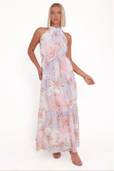Caroline Maxi Halter Dress Multi Floral