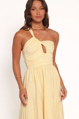 Vinny One Shoulder Maxi Dress Yellow