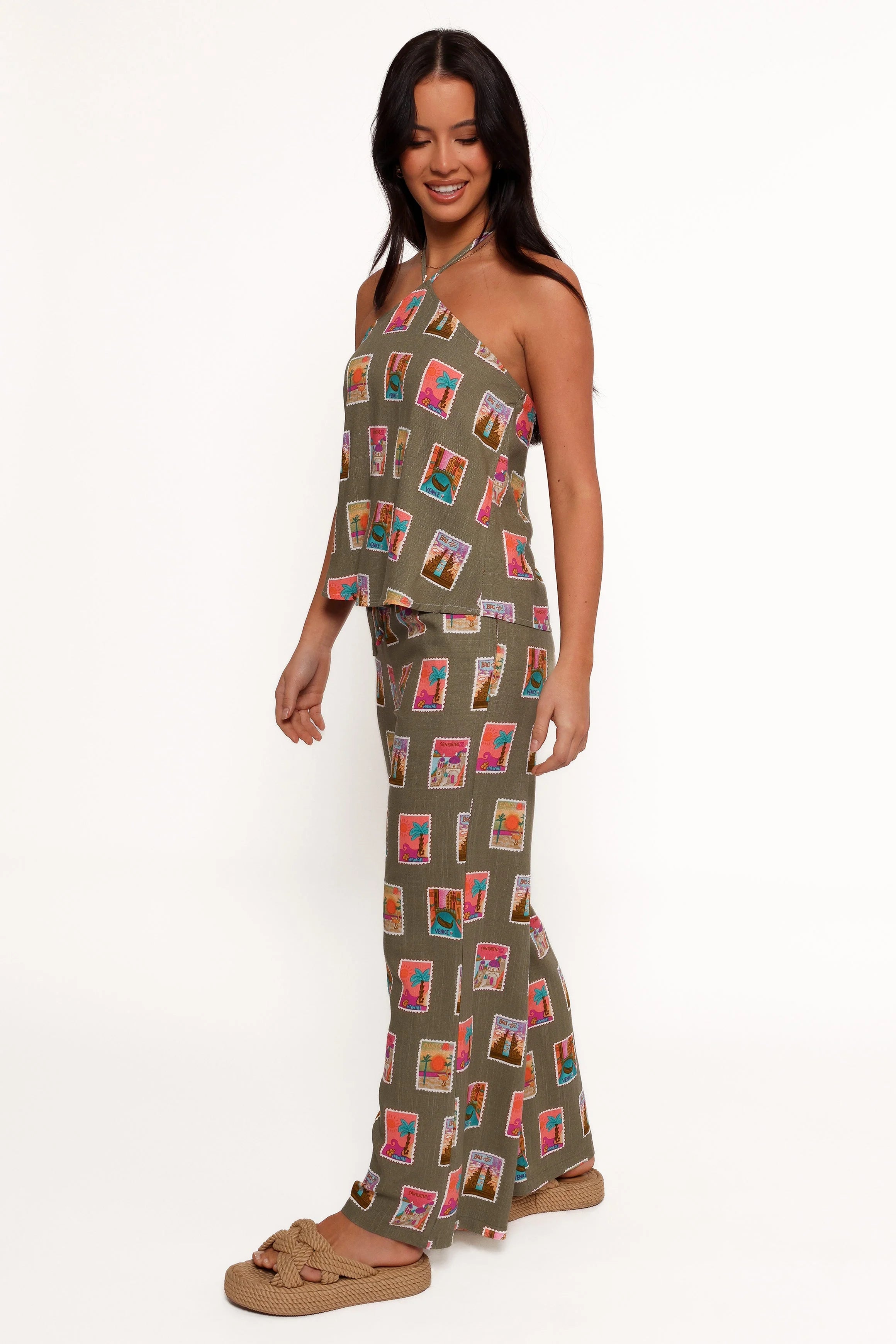 Hana Pants Olive Print