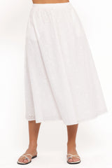 Sinead Eyelet Maxi Skirt White