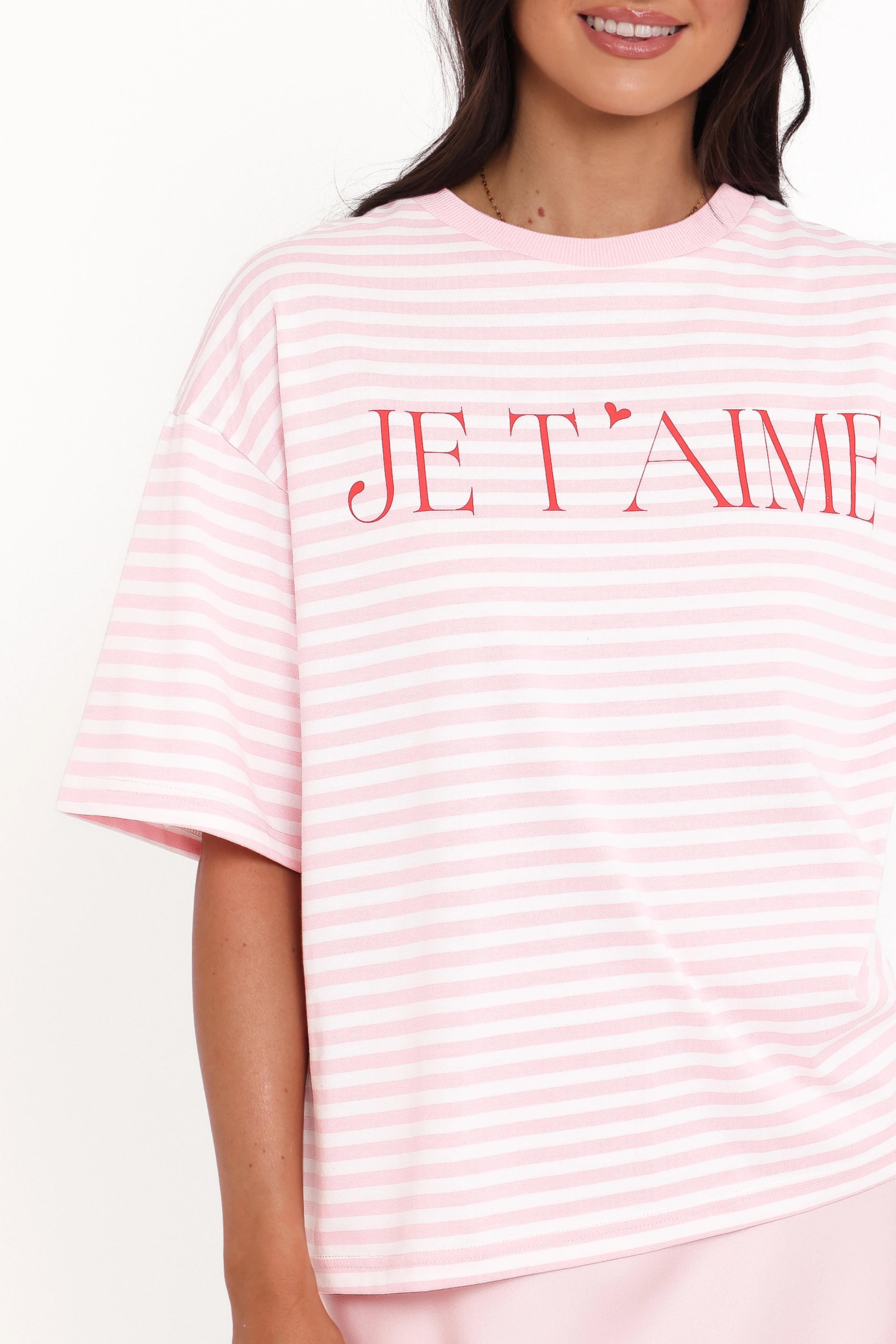Marly Je TAime Tee Pink Stripe
