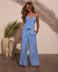 Ashton Pinstripe Halter Top